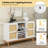 Bay Isle Home™ 48" Sideboard Buffet Cabinet With 2 Bamboo Woven Doors 3 Open Shelves For Kitchen White