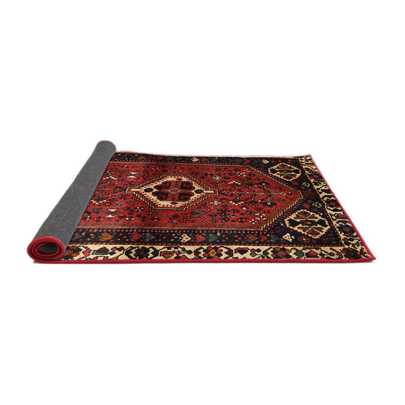 Tapis oriental beige / noir / rouge, Rond 4 pi