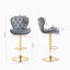 Tabourets de bar réglables avec repose-pieds chromé et base pivotante, ensemble de 2-491481027