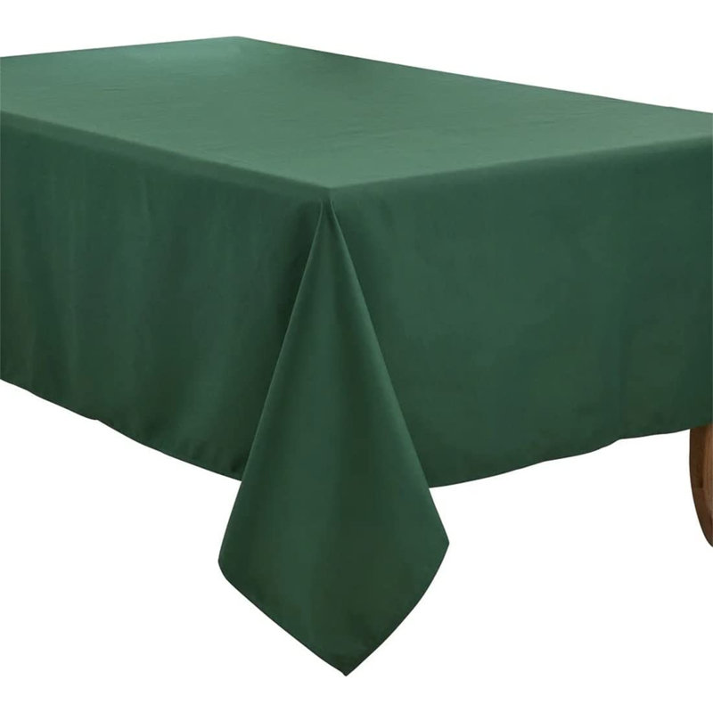 Daisylynn Rectangular Polyester Tablecloth, 140" L x 65" W, Jasper Green