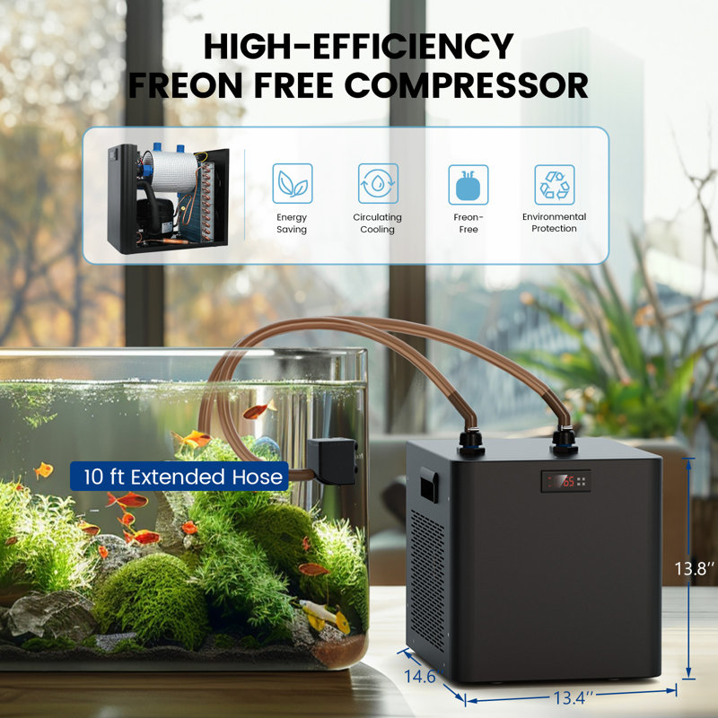 Refroidisseur d'aquarium 1/2 HP - refroidit jusqu'à 132 gallons, pour les réservoirs d'eau salée et d'eau douce