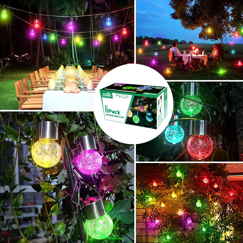 Stidams Outdoor 6 - Bulb 1'' Solar Powered LED String Light