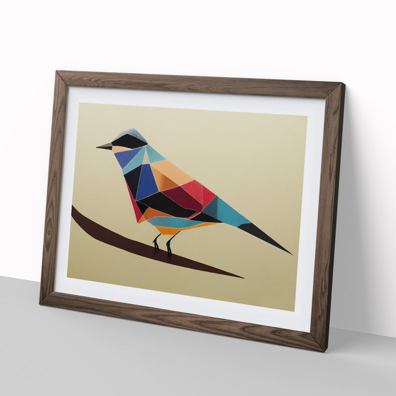 Wild Bird Abstract - Framed Print, 46cm H x 64cm W x 2cm D, Walnut Framed