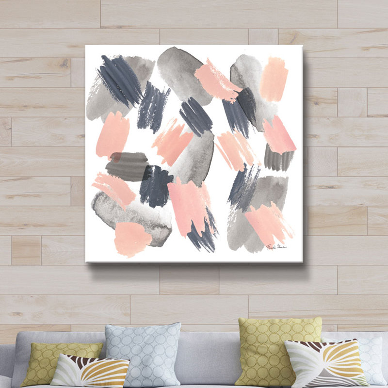 « gray rose brume ii »-impression sur toile Gillham, H 18 po x l 18 po x P 2 po, Toile tendue