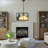 Vintage 3-Light Glass Pendant Chandelier with Scalloped Floral Shade, Gold Finish