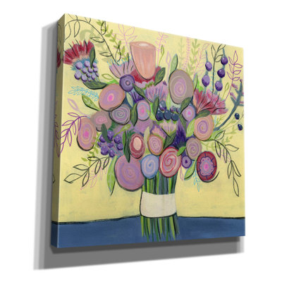 Epic Graffiti 'Pastel Bouquet'  by Jeri Hauth Canvas Wall Art, 37" x 37"