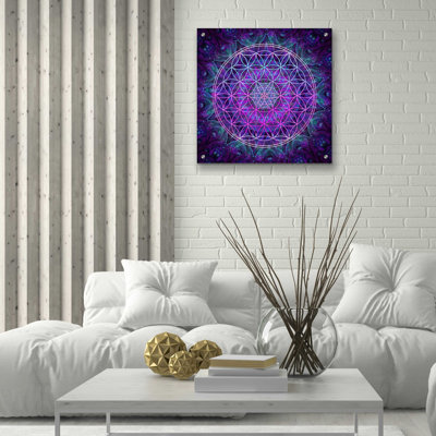 «Flower Of Life» par Cameron Gray, art mural en verre acrylique