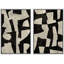 «Brown Tanest planète silhouette et symboles», 2 pièces sur toile-99015954-99015955