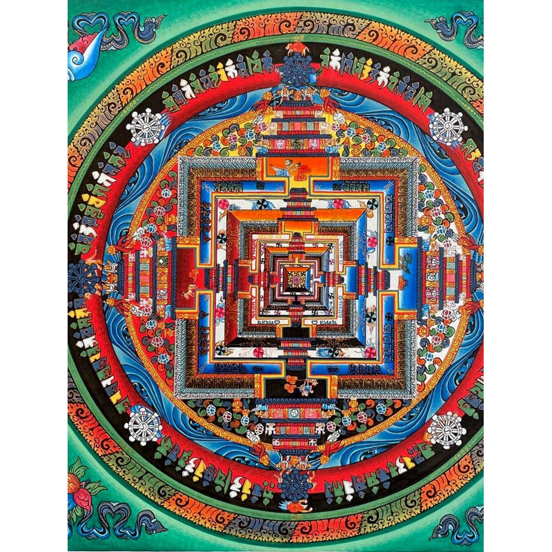 Kalachakra Mandala Thangka (Thangka sans brocart)