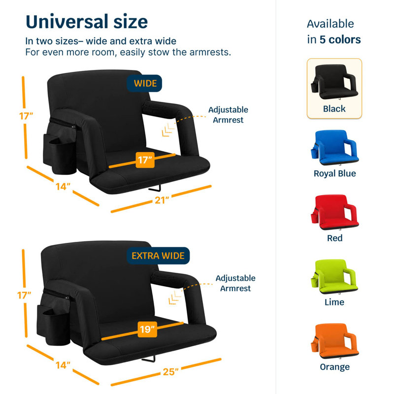 Folding Stadium Seat, Black