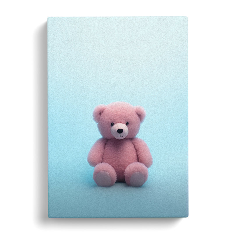 Teddy Bear Minimalism No.2 - Wrapped Canvas, 50cm H x 35cm W x 3cm D