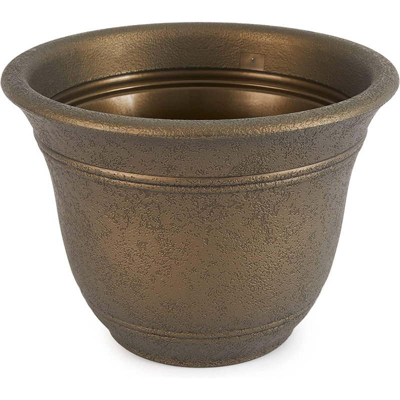 Knel Pot Planter, 11.75" H x 16" W x 16" D, Black Onyx