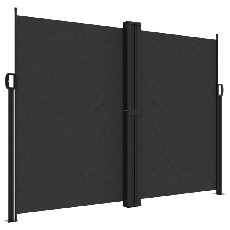 Symple Stuff Retractable Side Awning, Black, 180cm H x 1200cm W