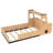Twin-Size Kids Car Floor Bed with Storage Drawers, Window & Desk, Fun Child Car-Shaped Design, Natural-2042061764-2042061765