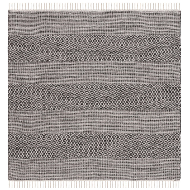 Bester Hand Woven Cotton Striped Rug, Square 6'