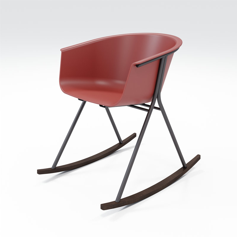 Chaise avec accoudoirs Tee, Corail / café noir / ombre