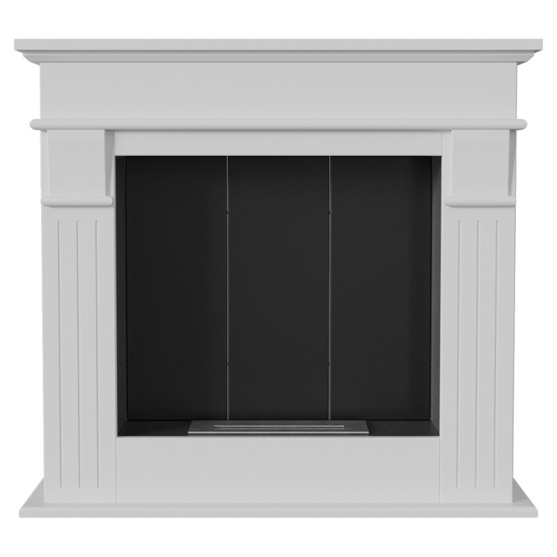 45.28'' W Bio-Ethanol Fireplace, White