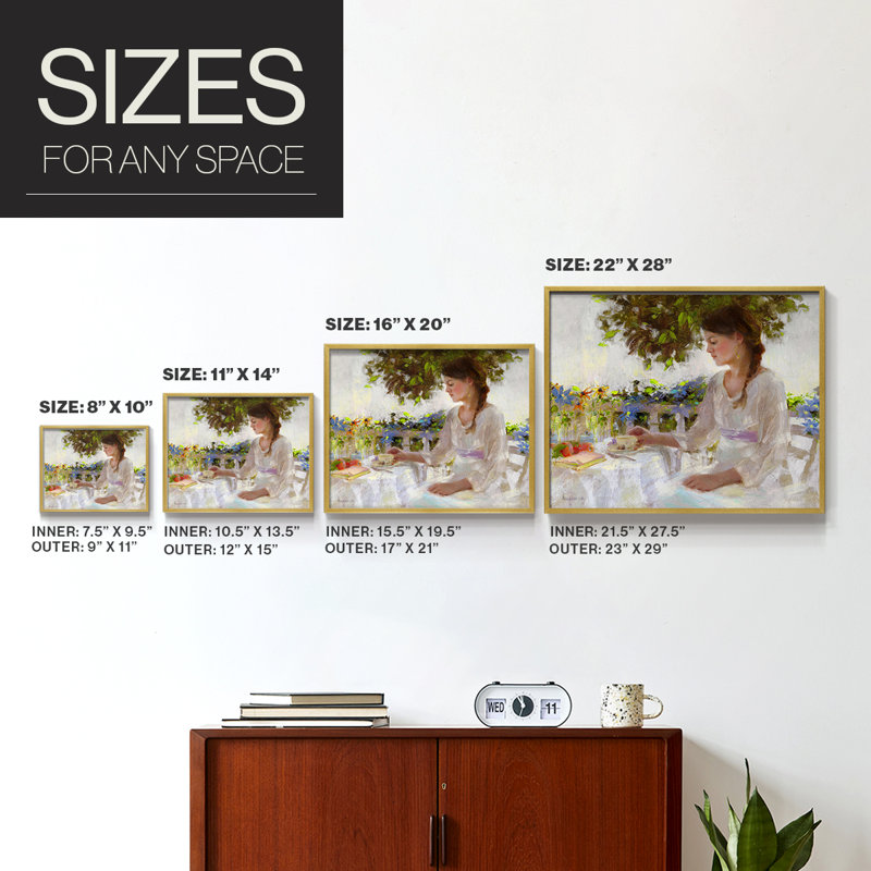 Garden Tea -Framed Print - Restickable, 16" H x 20" W