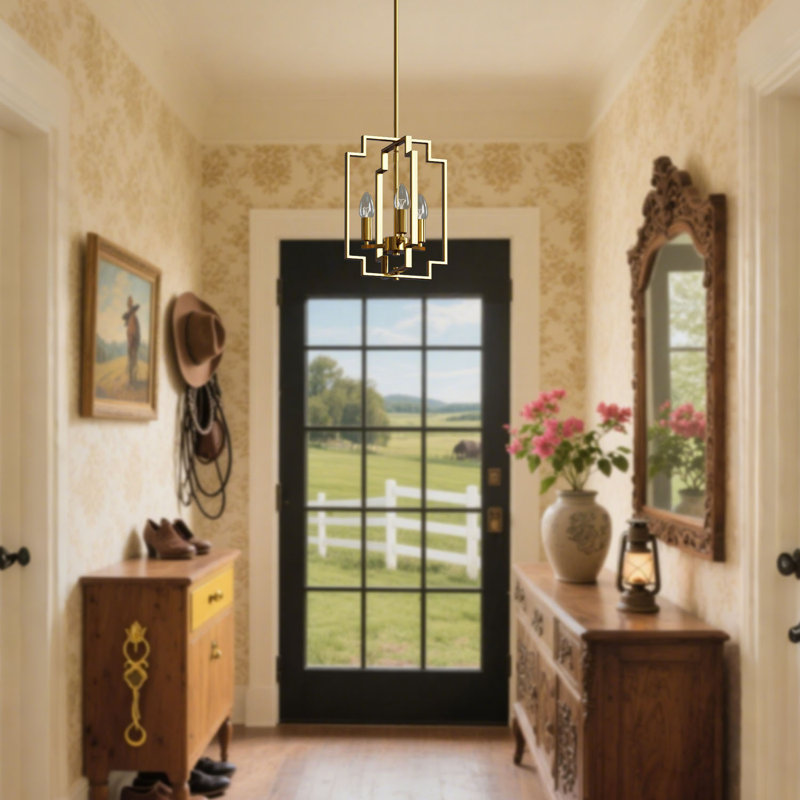 Bartow 3-Light Dimmable Chandelier, Brushed Brass