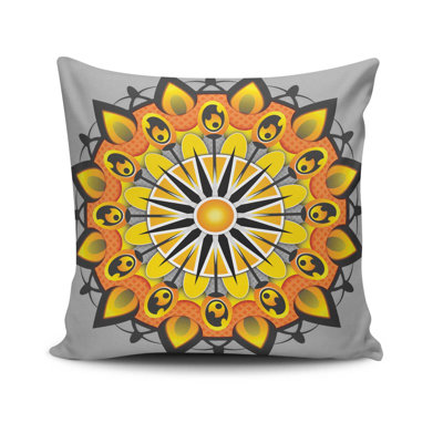 Decorative Cushion, 17.0 x 17.0 Inches, 50% Cotton / 50% Polyester, Machine Washable, Ironable, Silicone Filling, Concealed Zip Closure | Soft & Stylish Throw Pillow for Living Room, Bedroom, & Office Décor