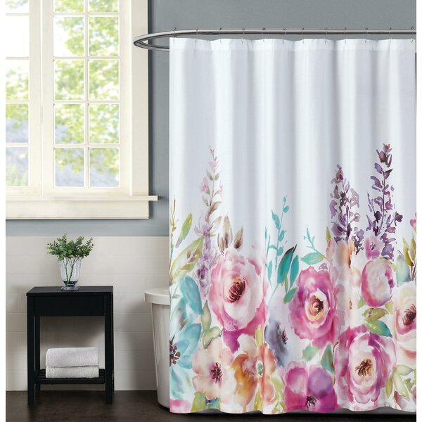 Christian Siriano Cotton Floral Shower Curtain | Wayfair