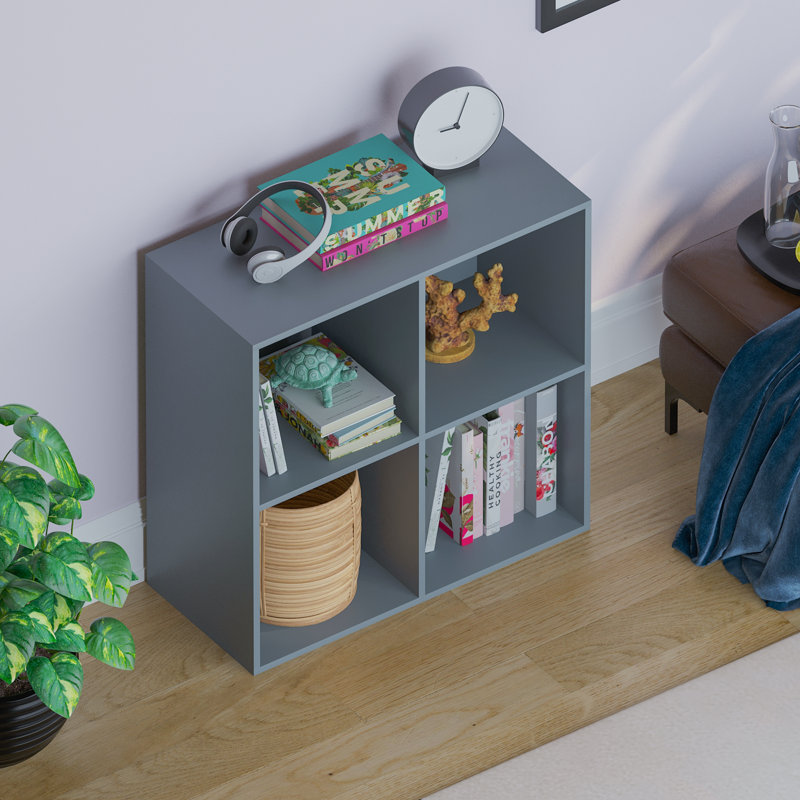 Oreland Cube Bookcase, 64.5cm H x 65cm W x 29cm D, Grey