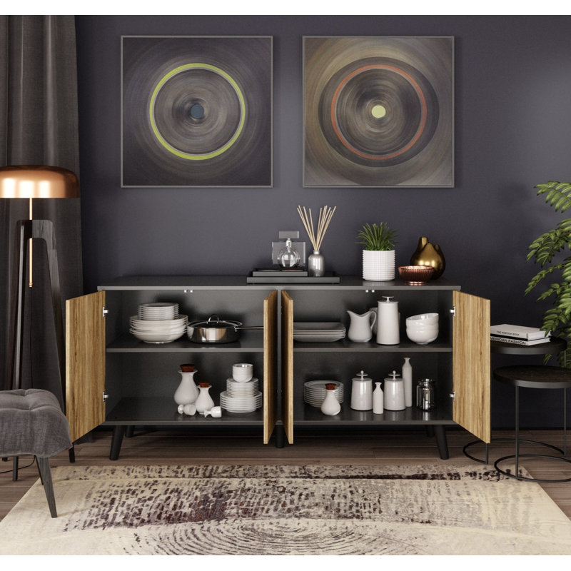 Buffet Tremolo 55 "nouveau et amélioré, Gris foncé / naturel