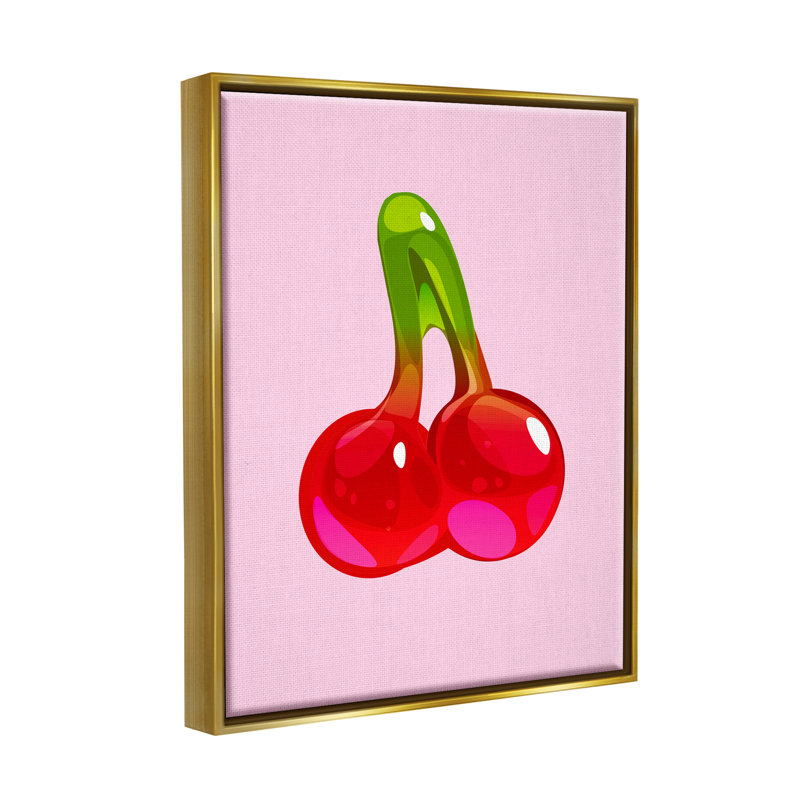 «Cherry Gummy Candy», impression encadrée sur bois, H 21 po x l 17 po x P 1,7 po, Cadre flottant métallique doré
