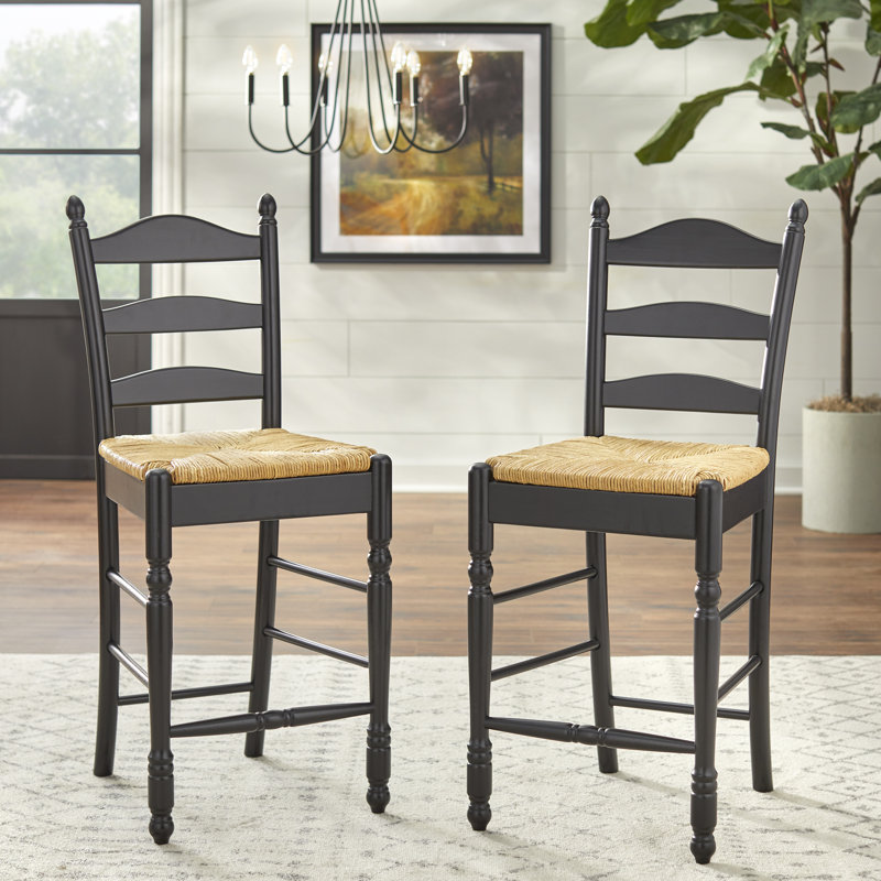 Tabouret de bar et de comptoir Amasya, Tabouret de comptoir (assise de 24 po de hauteur), Noir