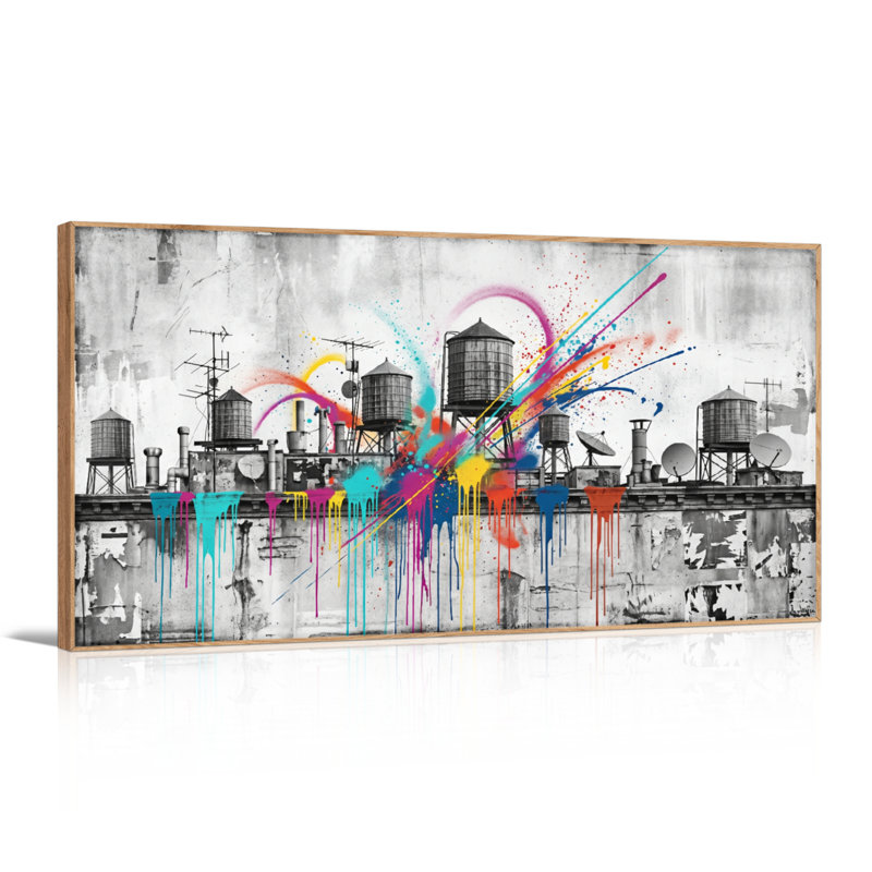 Ensemble de 1 tableau sur toile Urban Splash, L 40 po x H 20 po, Naturel