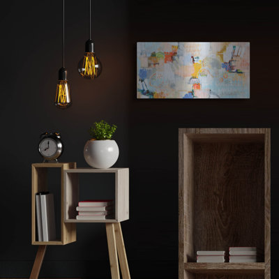 Art mural en métal luxueux «From The Sky» par Katherine Irvin, 24 po x 12 po