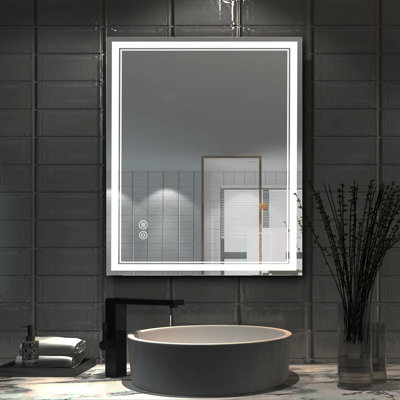High brightness intelligent defog dimmable memory function LED bathroom mirror easy to install