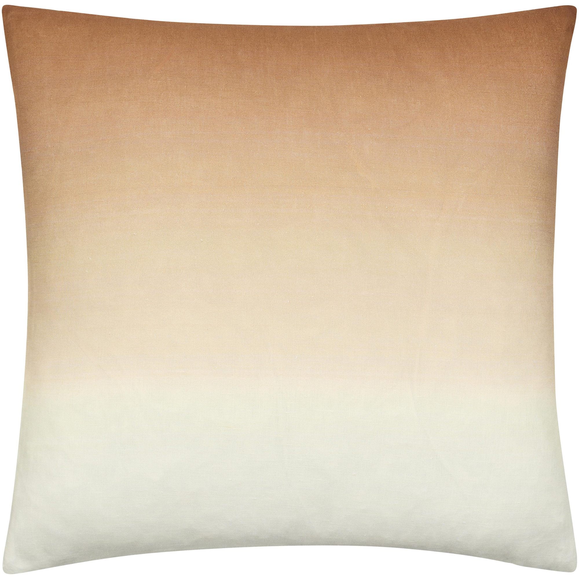 Deadra Ombre Linen Throw Pillow, 20" x 20", Pillow Cover Only - No Insert, Medium Brown