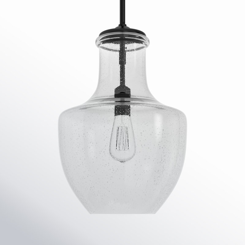 Ravenna 1-Light Dimmable Teardrop Pendant , Midnight Black