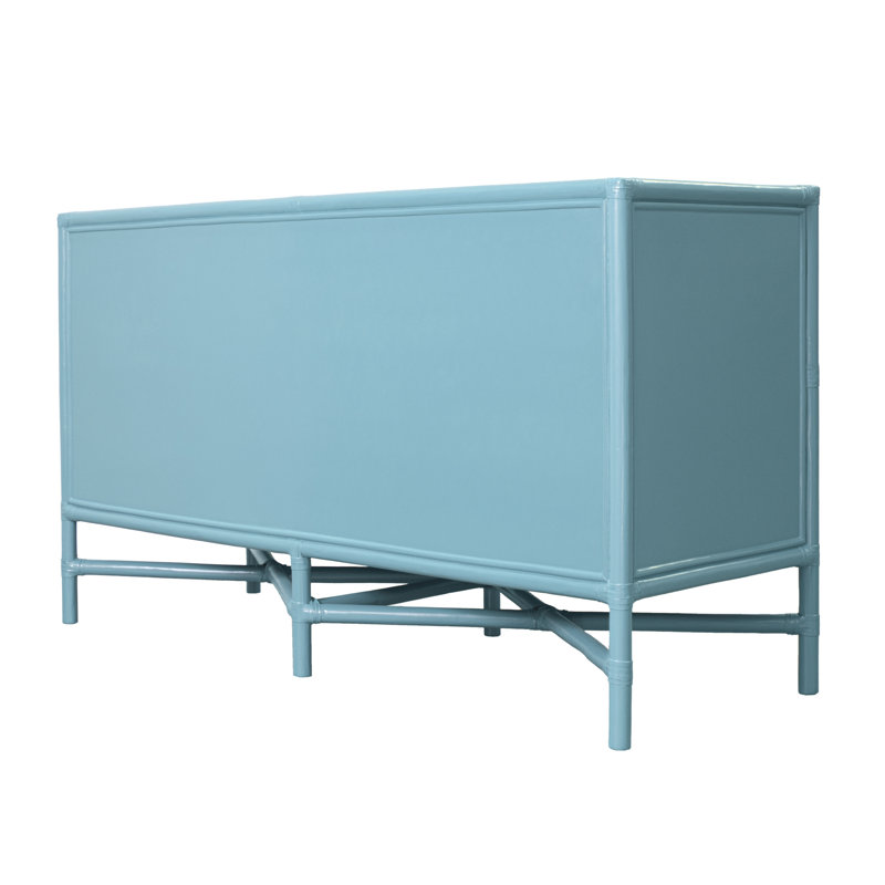 Venice 4 Drawers 54" W Double Dresser, Pool Blue
