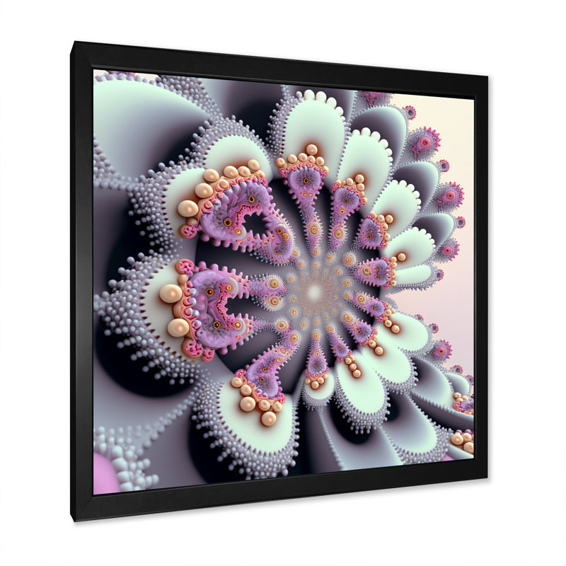 «Pastel Fractal Simplicity V», reproduction sur toile, Impression noire sur toile encadrée, H 16 po x l 16 po x P 1 po