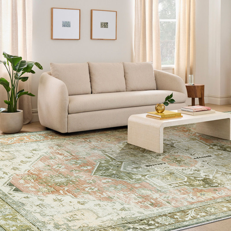 Oriental Floral ,Machine-Washable, Non-Slip Rugs,Available In A Variety Of Patterns., Rectangle 8' x 10'