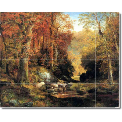 4.25" X 4.25"21.25" X 17"Set Of 20-21.25" X 17" Ceramic John Constable Country Painting Decorative Mural Tile W01951: 4.25" X 4.25" (Set Of 20)