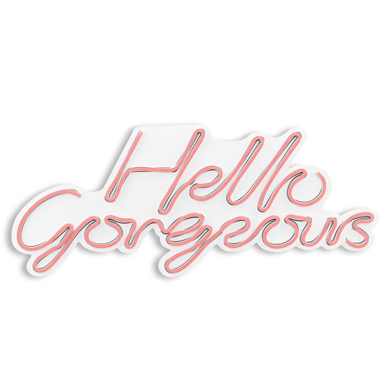Jamonta 20'' Hello Gorgeous LED Neon Sign, Pink
