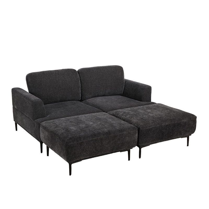 Canapé 71 po avec 2 tabourets, Gris