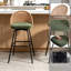 Tabouret de bar rotatif rembourré de style rotin avec support pour le dos-890003710