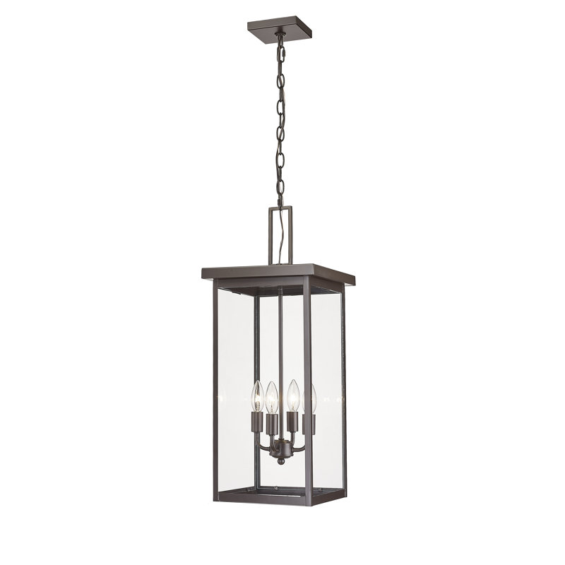 Luminaire suspendu d'extérieur 4 lumières 11 po Osakis, Bronze thermolaqué