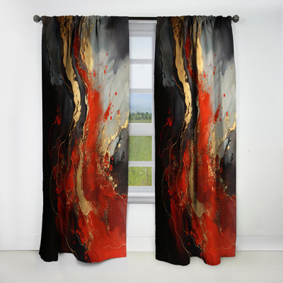 Sammons - Painting Curtain - Blackout Abstract Curtain - 1 Panels