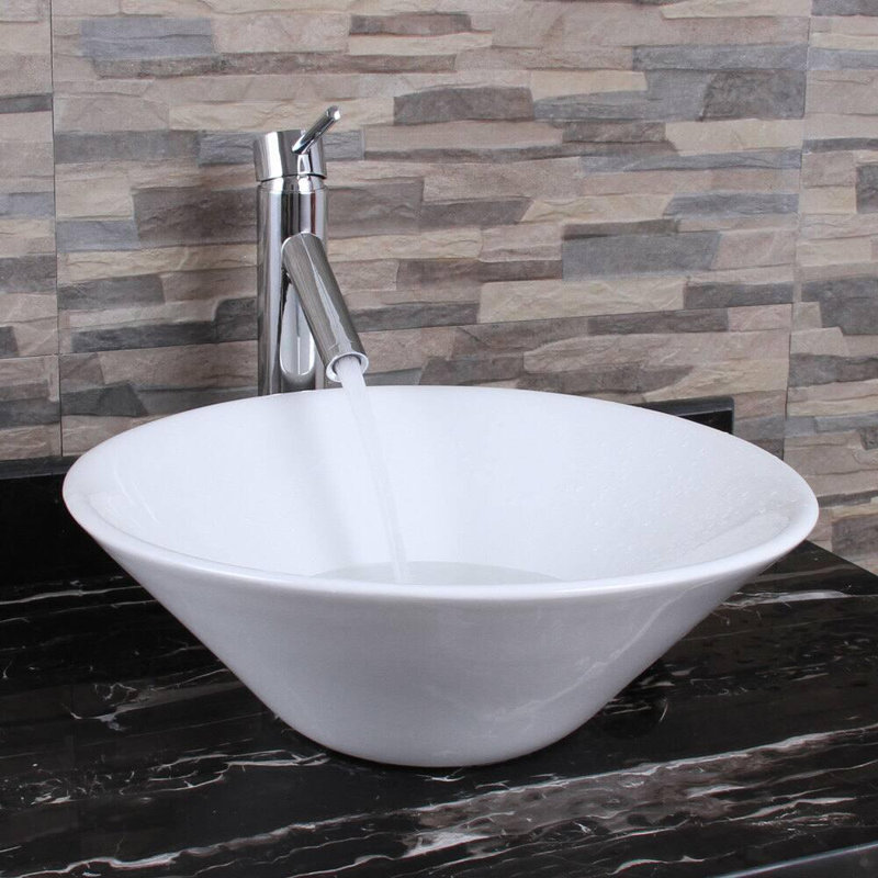 Ceramic Round White Bathroom Sink