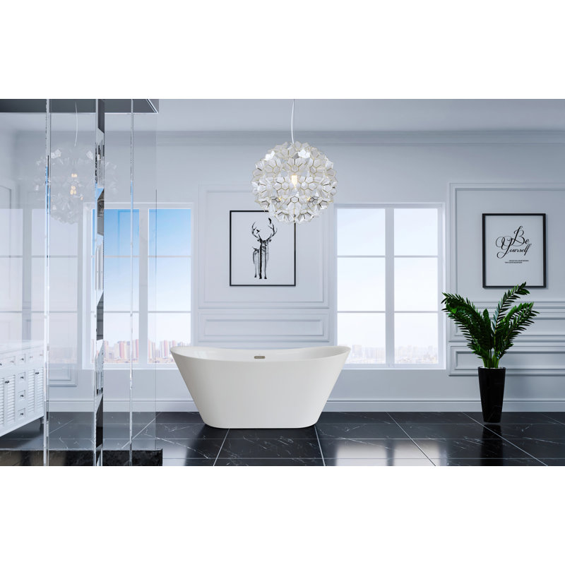 59'' x 28.75'' Freestanding Soaking Acrylic Bathtub