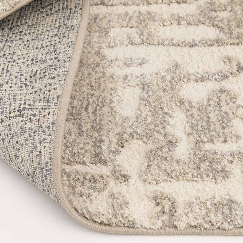 Brayden Studio® Hamadi Armonia Beige Abstract Indoor Polyester Area Rug, Rectangle 5' x 7'6"