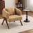 Mid Century Upholstered Arm Accent Chair with Solid Wood Legs-2146693387