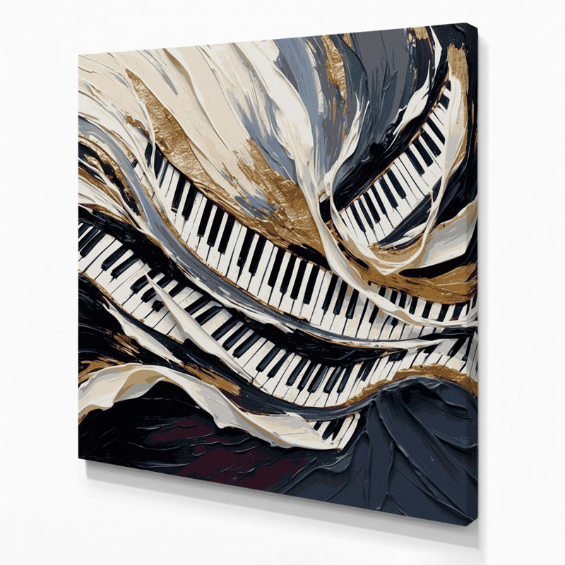 Art musical sur toile gris, H 12 po x l 12 po