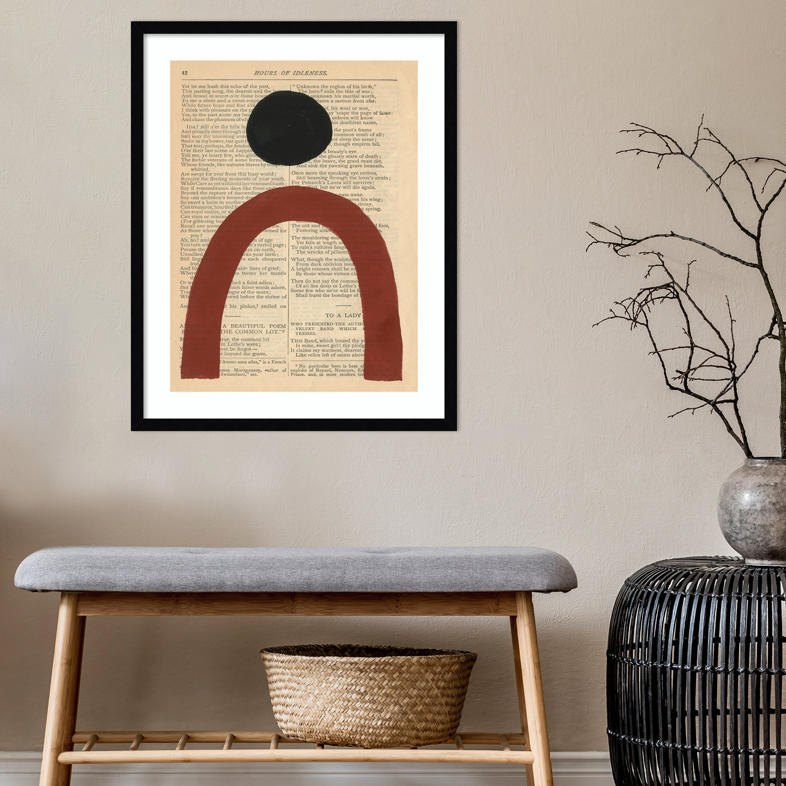 Adreille "Modern Prose VI" Print, Black Framed Paper, 29.38" H x 23.38" W x 0.88" D
