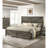 Rustic Gray 3Pc Set Bed 2X Nightstands Unique Design Headboard Bedroom Furniture Metal Accents